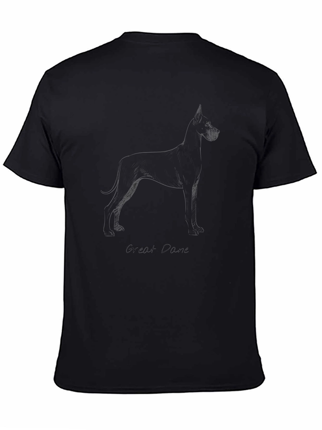 Great Dane Outline Black T-Shirt