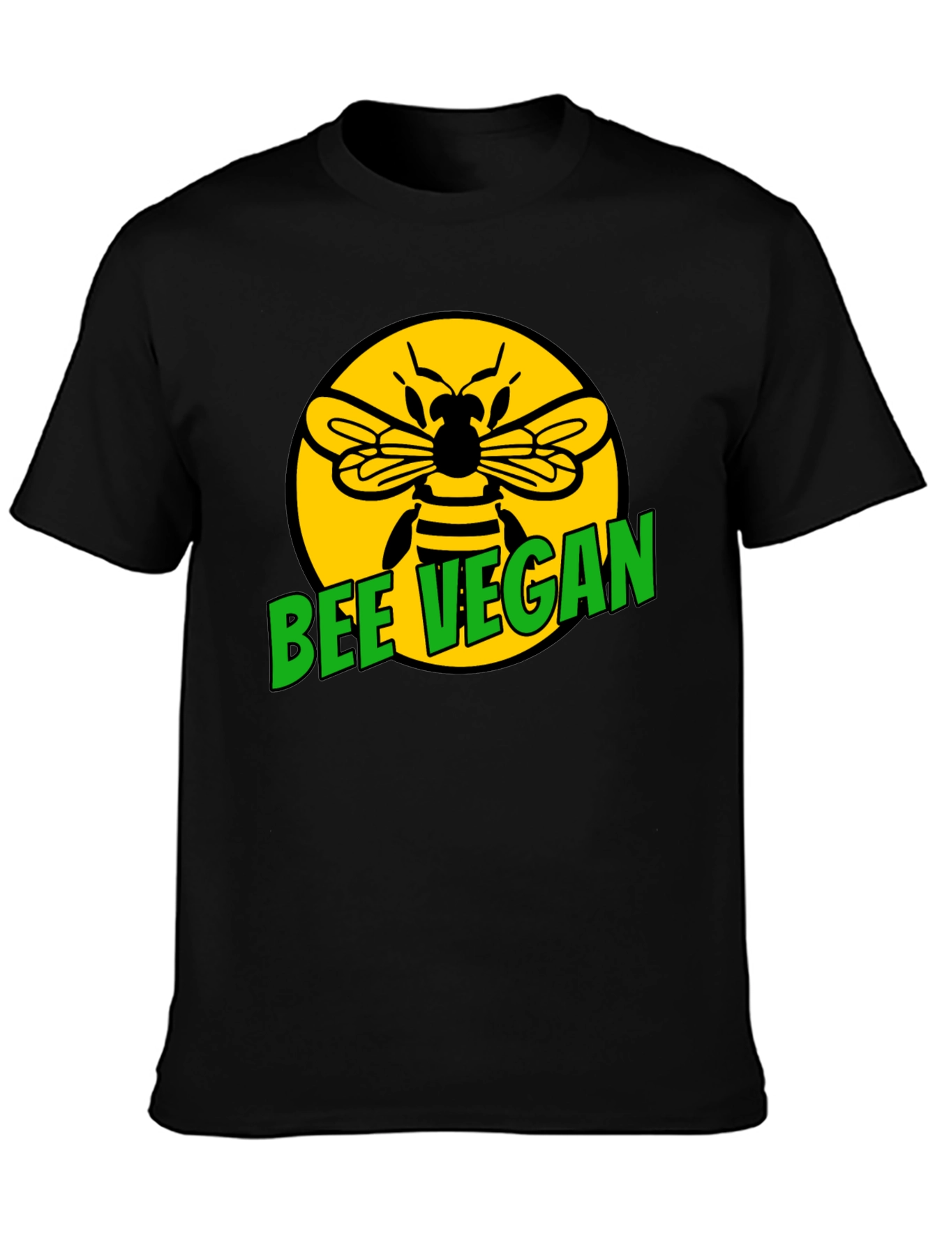 Bee Vegan Graphic T-Shirt - Black Tee