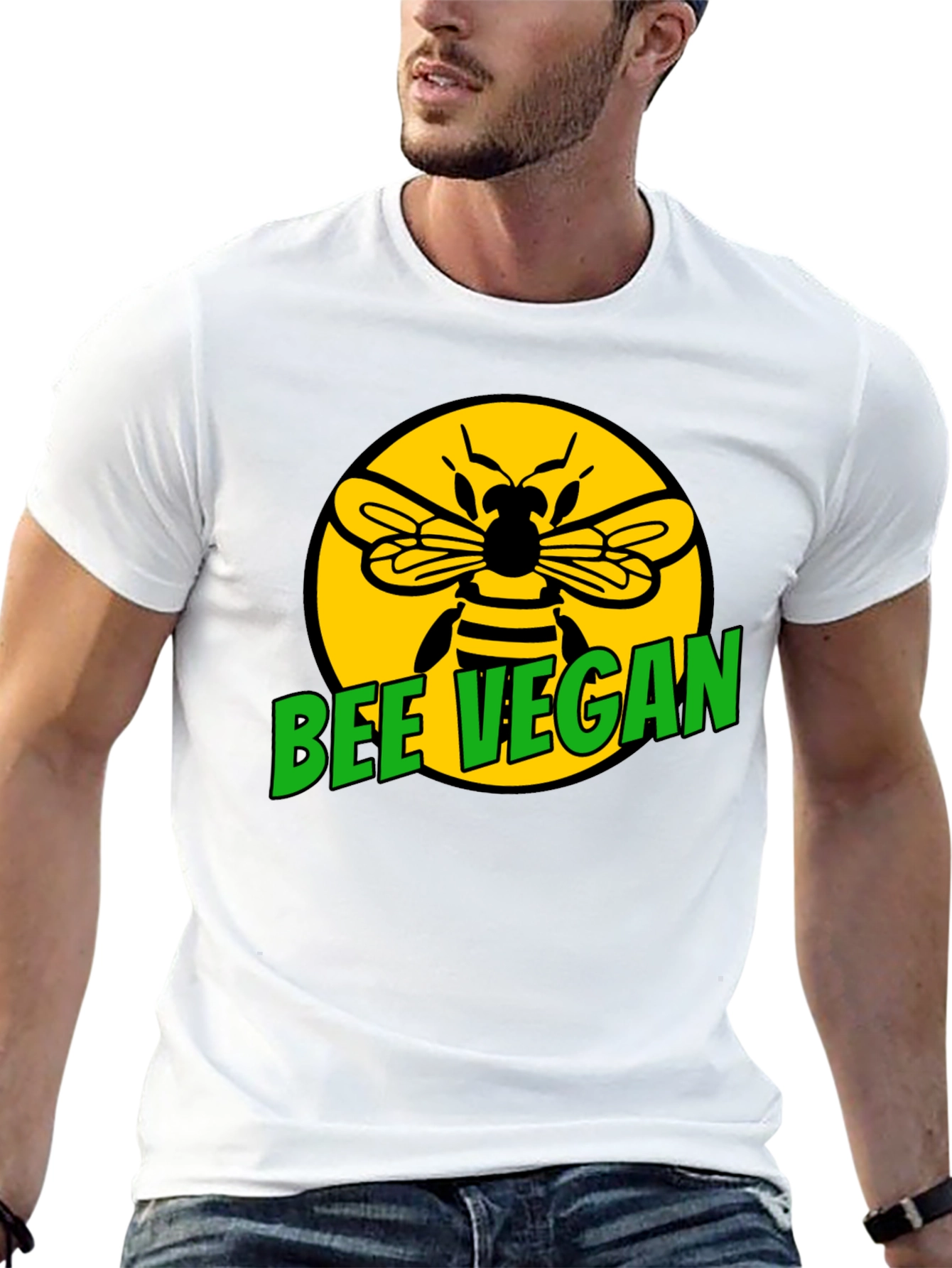 Bee Vegan Graphic T-Shirt - Black Tee