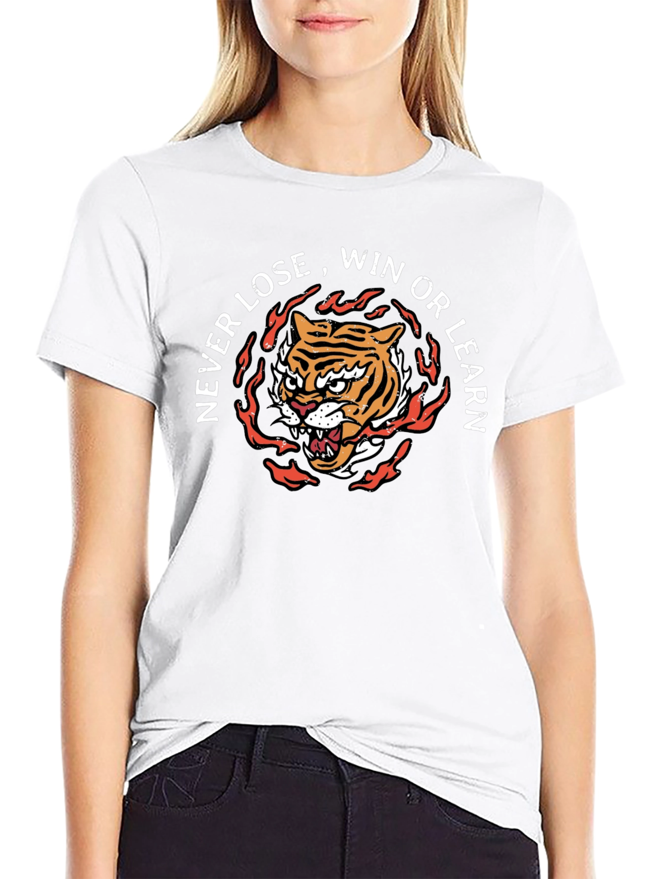 Tiger Never Lose Win Learn Black T-Shirt