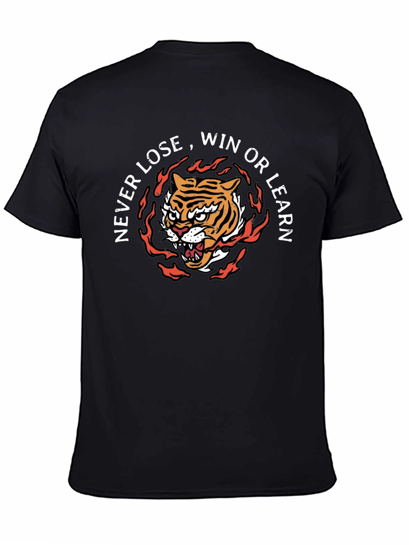 Tiger Never Lose Win Learn Black T-Shirt