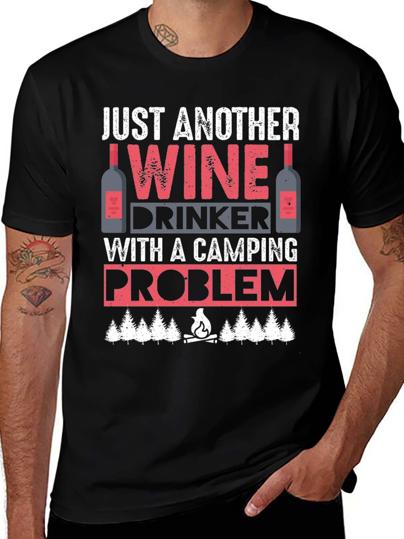 Wine Drinker Camping Problem T-Shirt