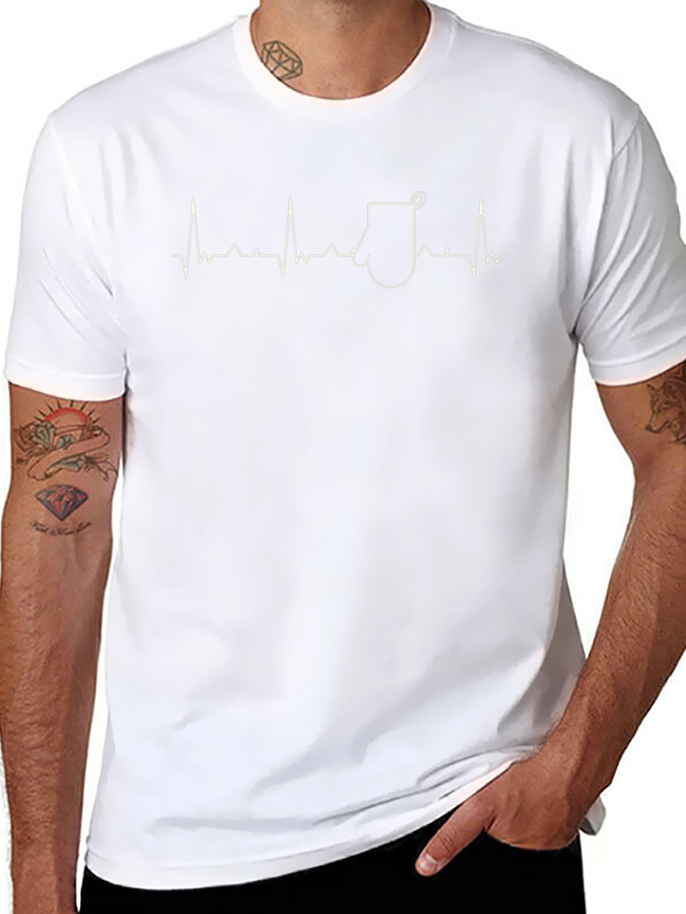 EKG Toilet Paper Funny Mens Black T-Shirt