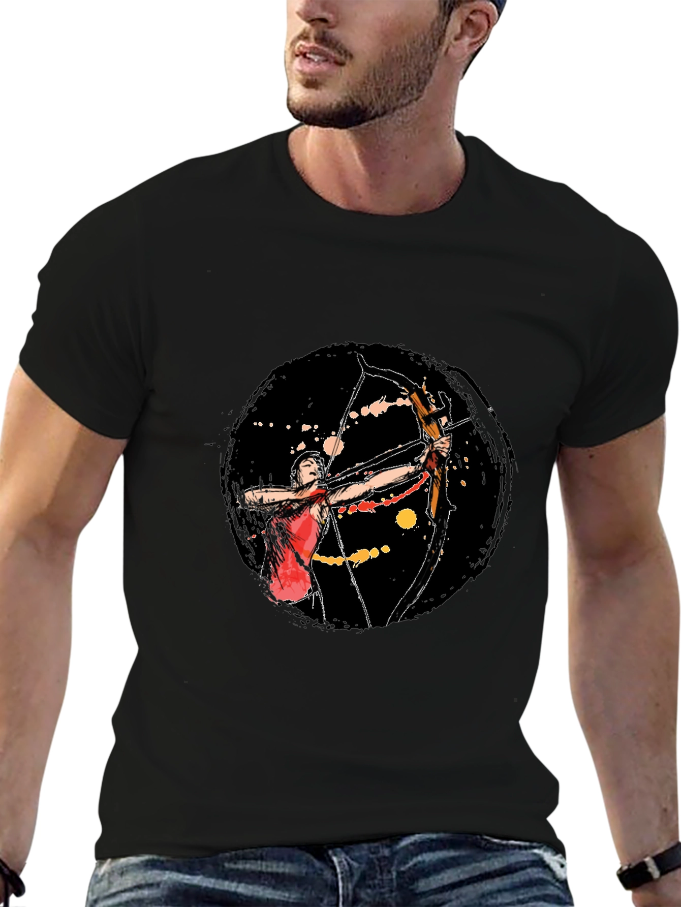 Archery T-Shirt: Black Cotton Archer Tee
