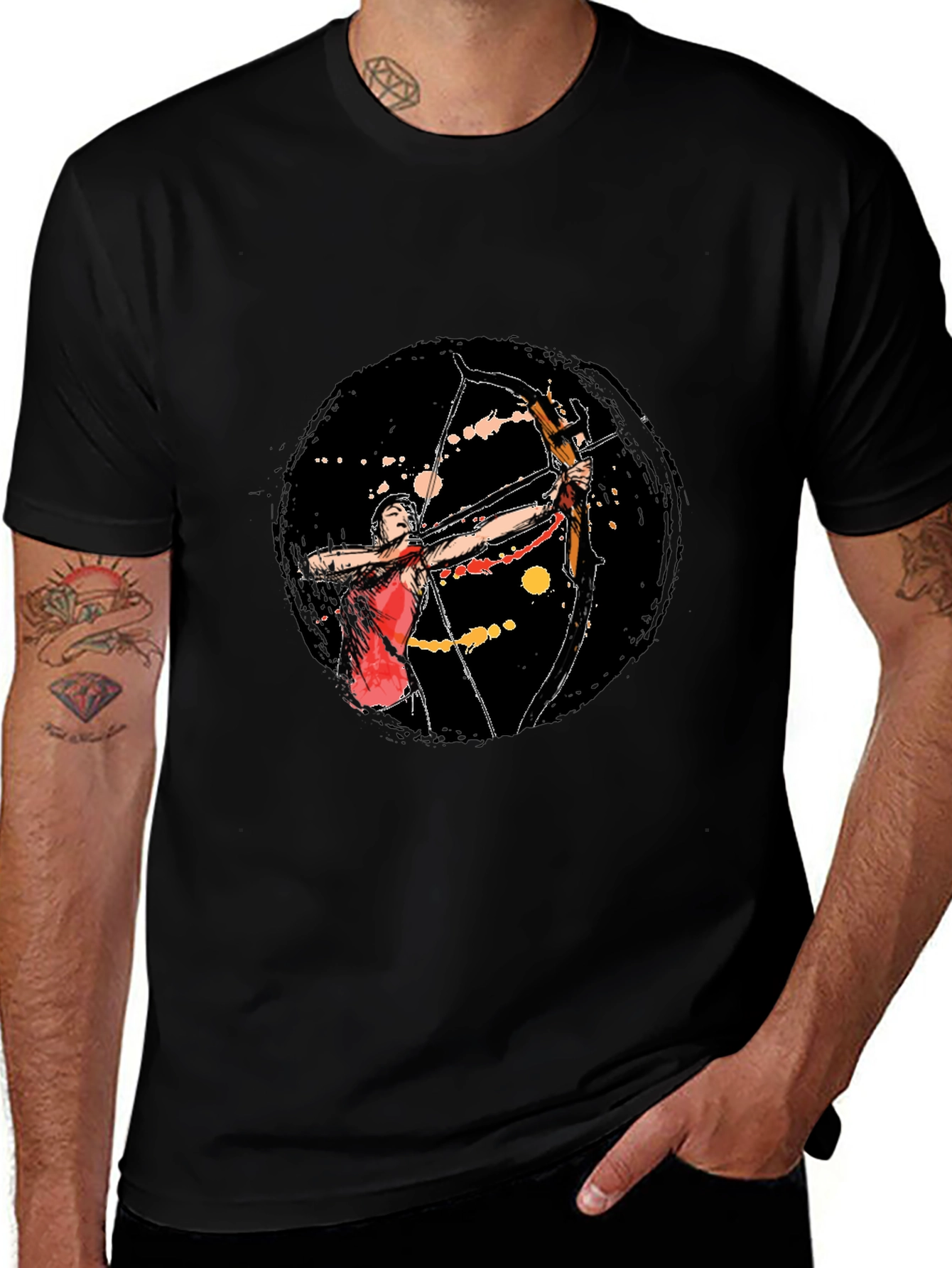 Archery T-Shirt: Black Cotton Archer Tee