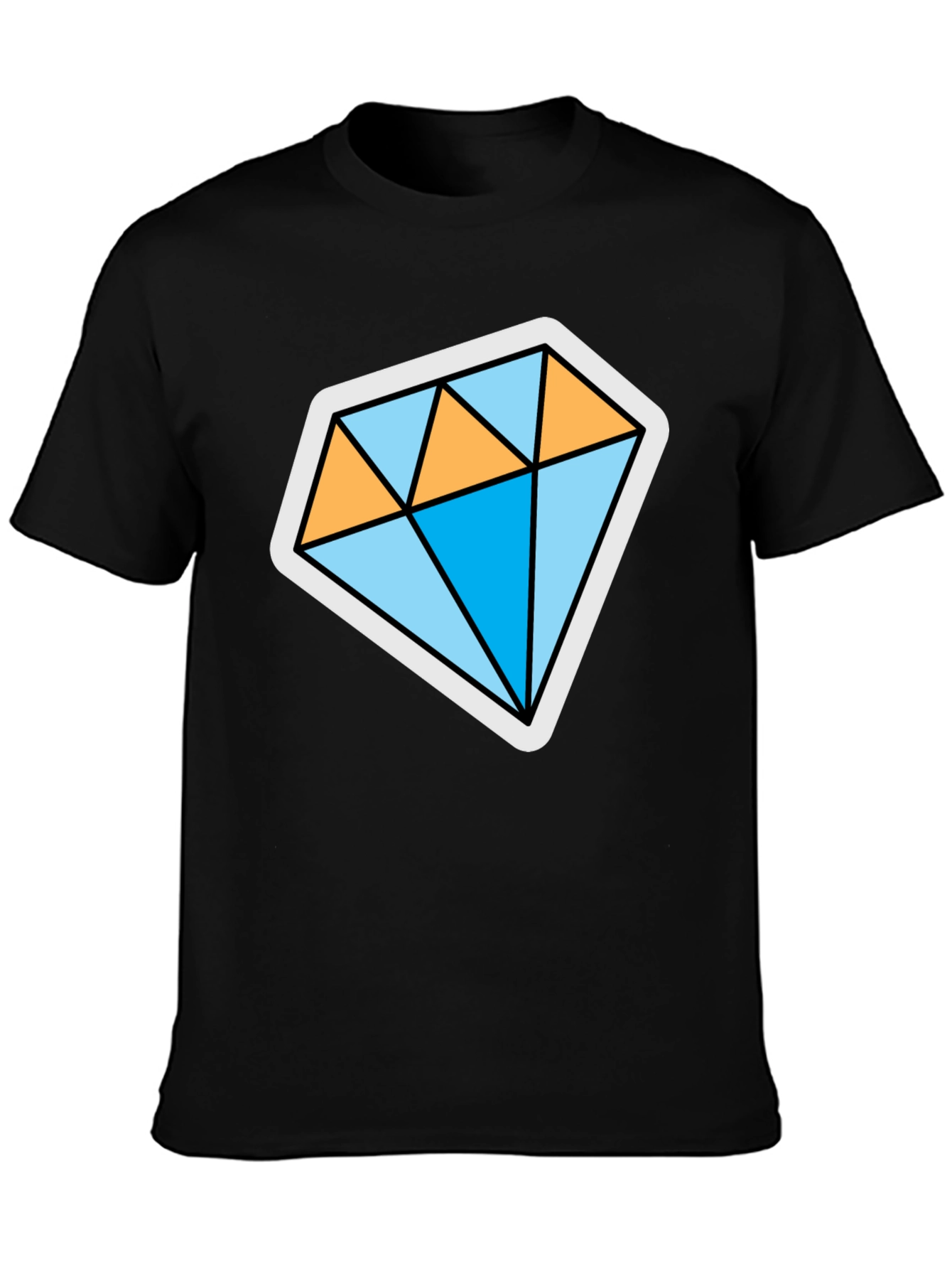 Diamond Graphic Black T-Shirt - Stylish Mens Tee