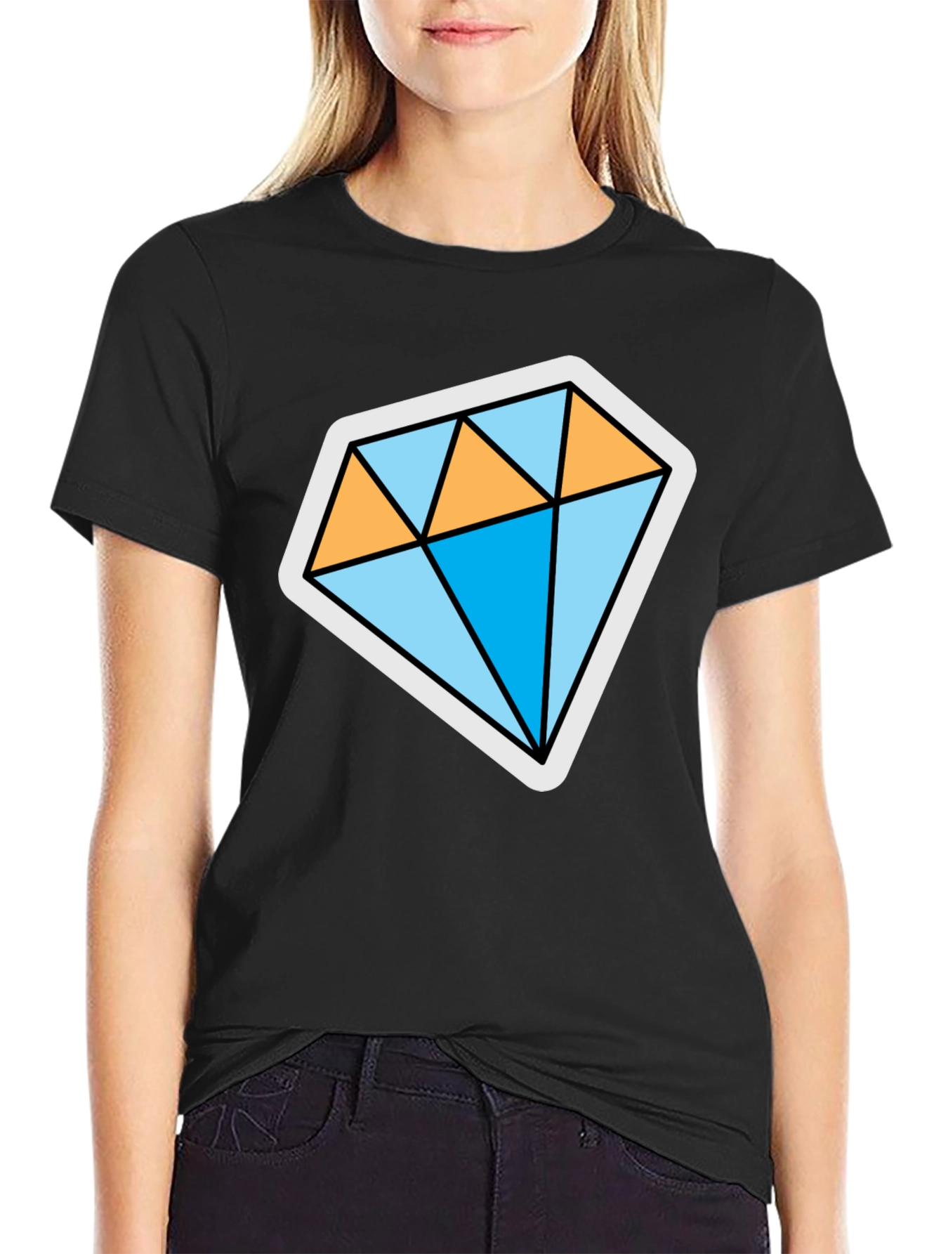 Diamond Graphic Black T-Shirt - Stylish Mens Tee