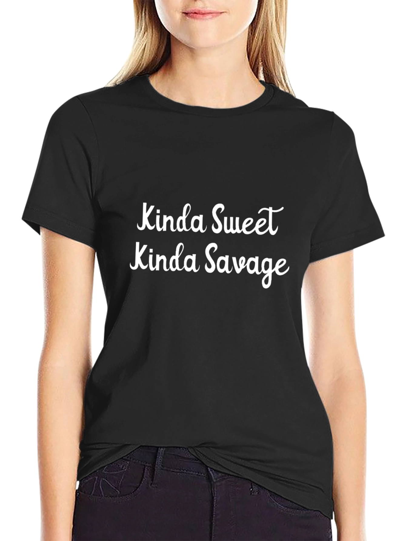 Kinda Sweet Kinda Savage Black Graphic Tee