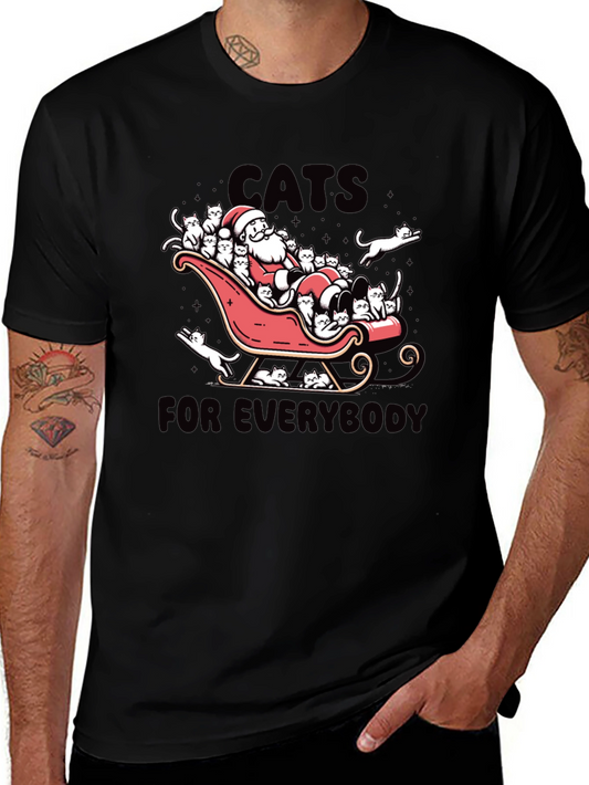 Cats for Everybody T-Shirt - Santa Cat Sleigh Tee