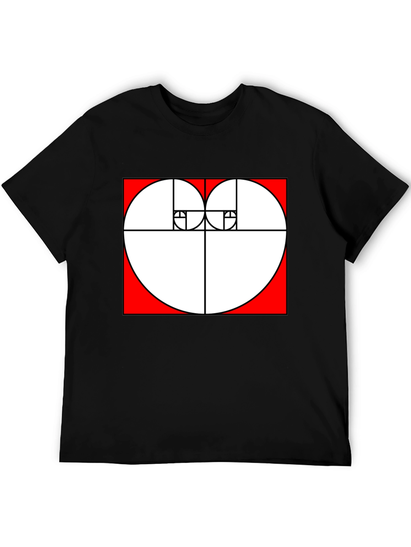 Geometric Heart Ratio Black Tee