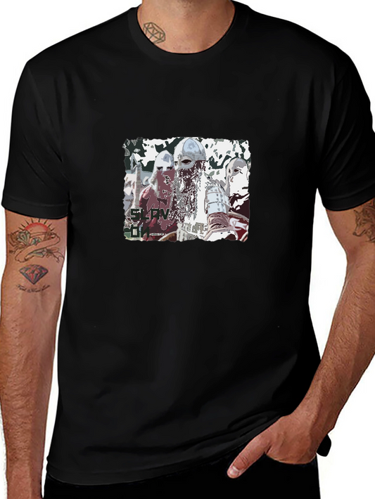 Vikings Graphic T-Shirt Black Casual Tee