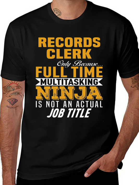 Records Clerk Multitasking Ninja T-Shirt