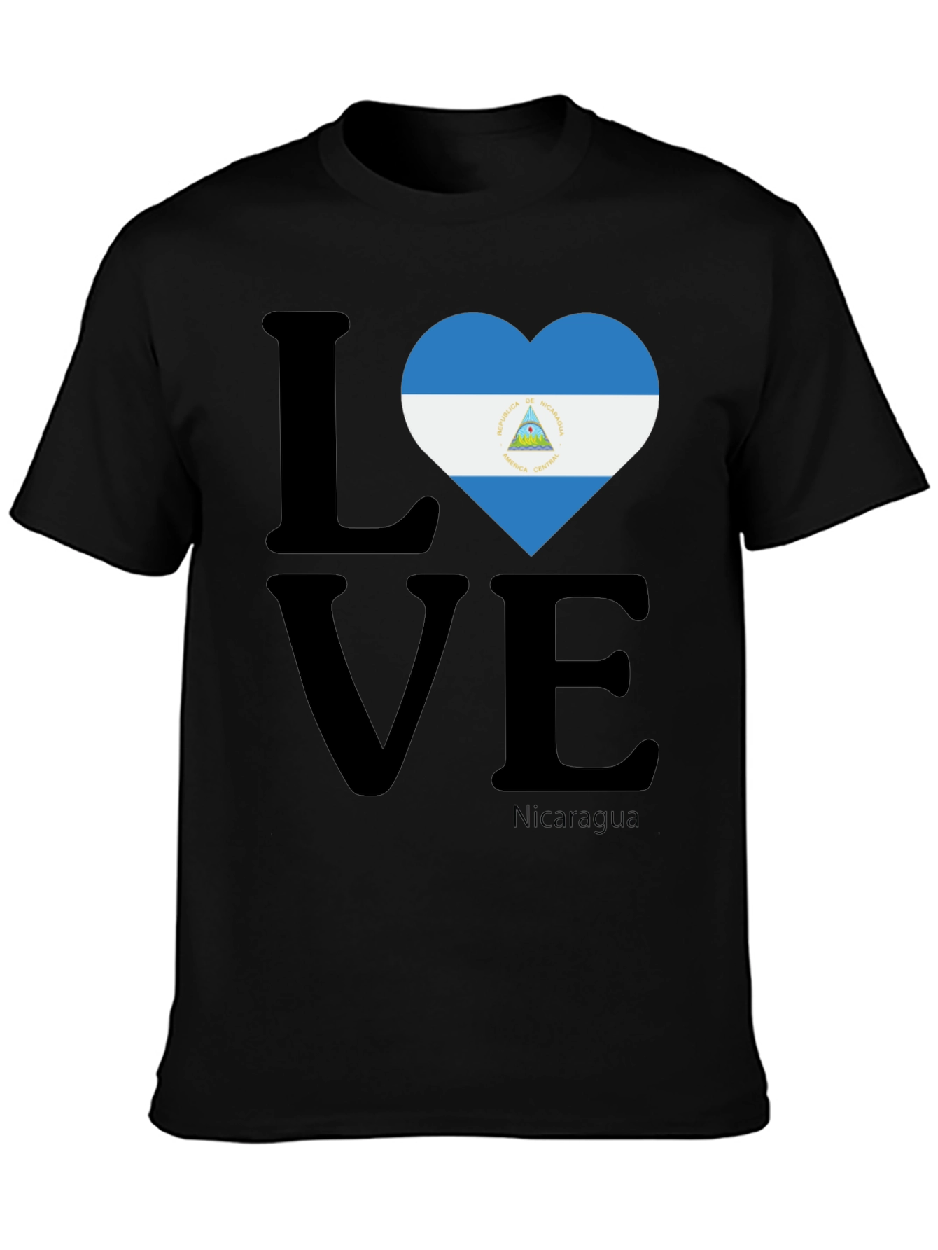Nicaragua Love T-Shirt - Flag Heart Design
