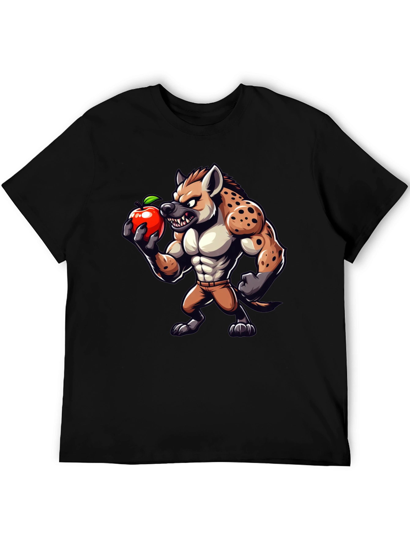 Hyena Apple Funny Graphic T-Shirt