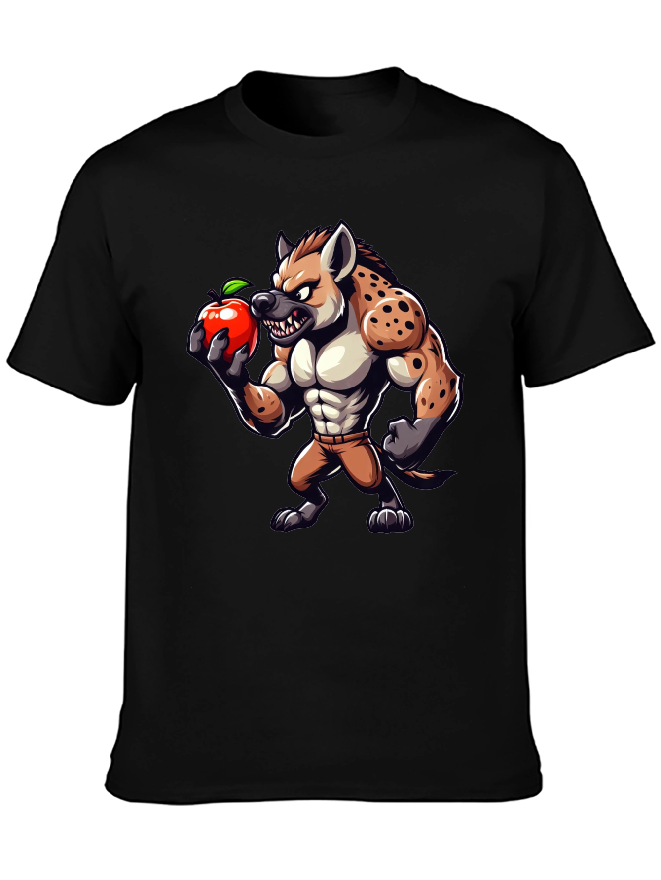 Hyena Apple Funny Graphic T-Shirt