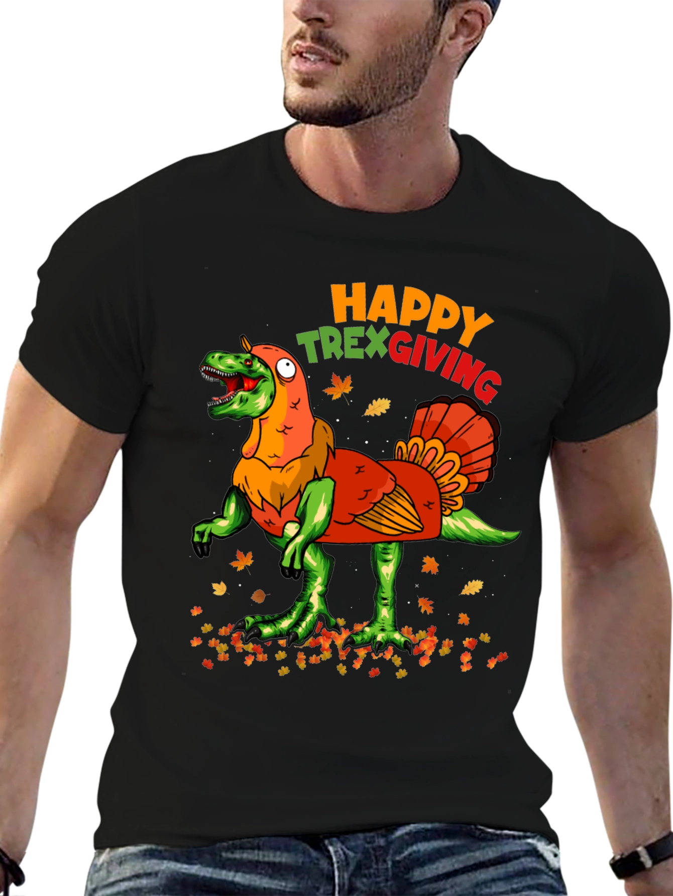 Happy Trexgiving T-Shirt Funny Thanksgiving Turkey Dinosaur Tee