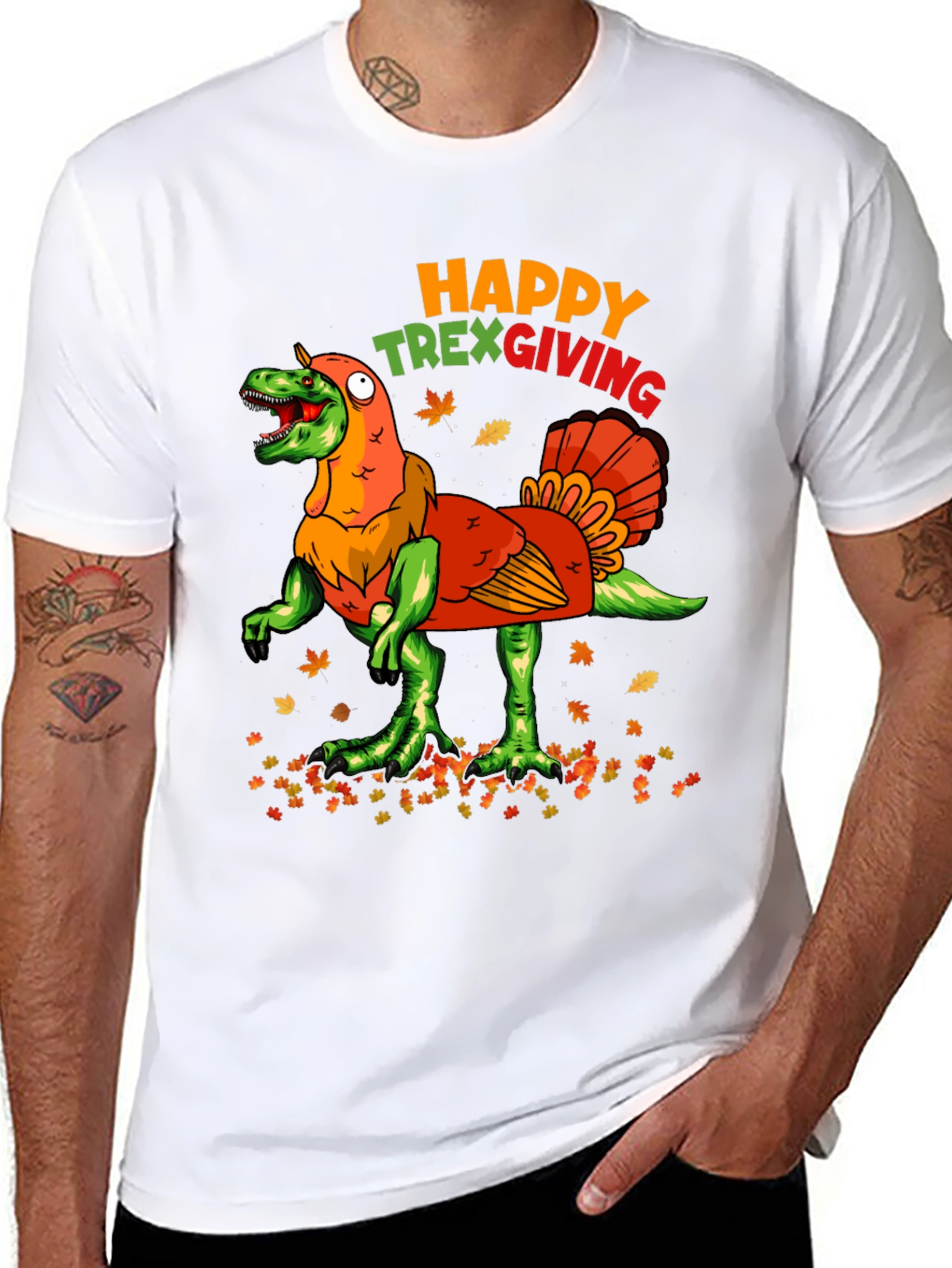 Happy Trexgiving T-Shirt Funny Thanksgiving Turkey Dinosaur Tee