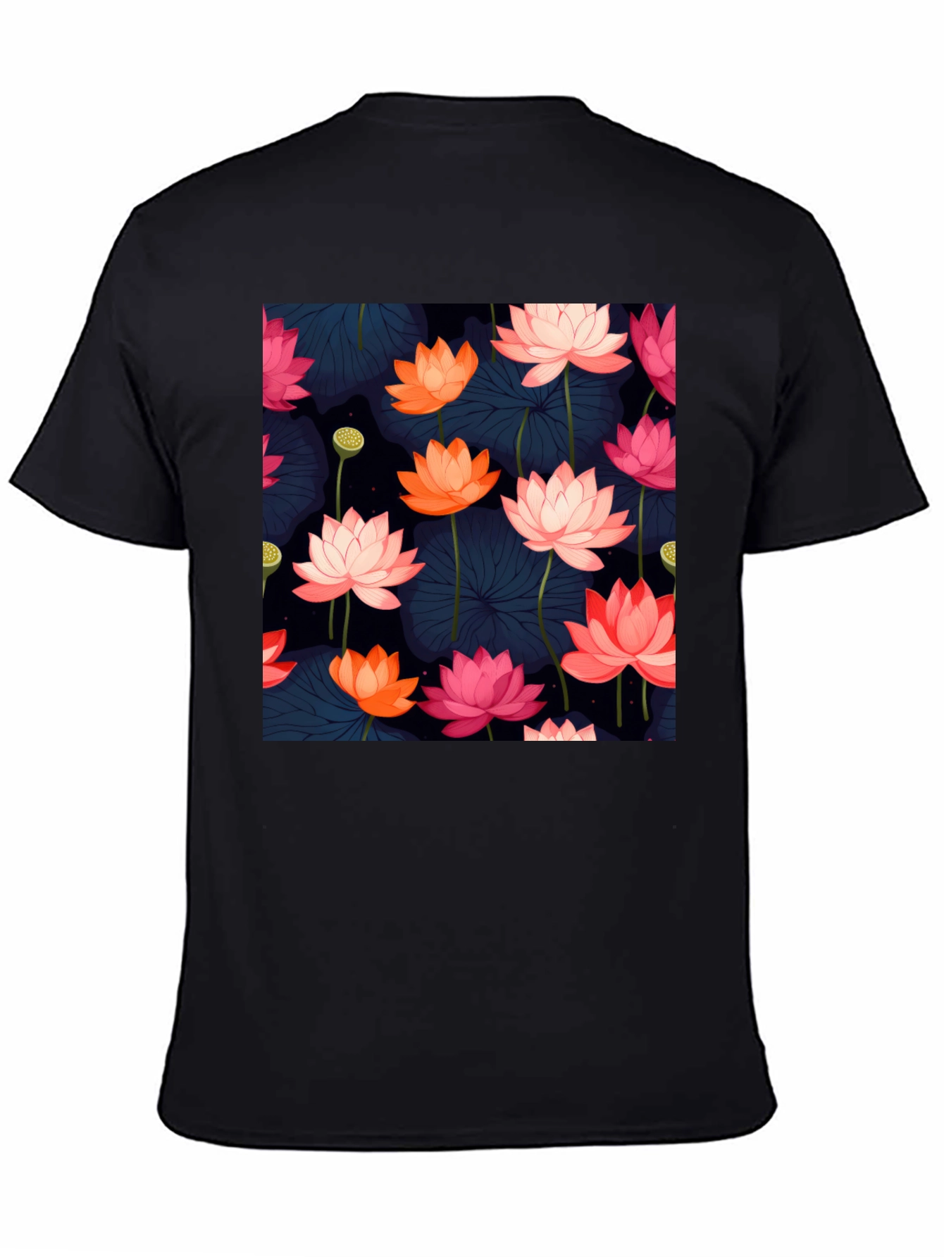 Lotus Floral Graphic Tee - Stylish Mens T-Shirt
