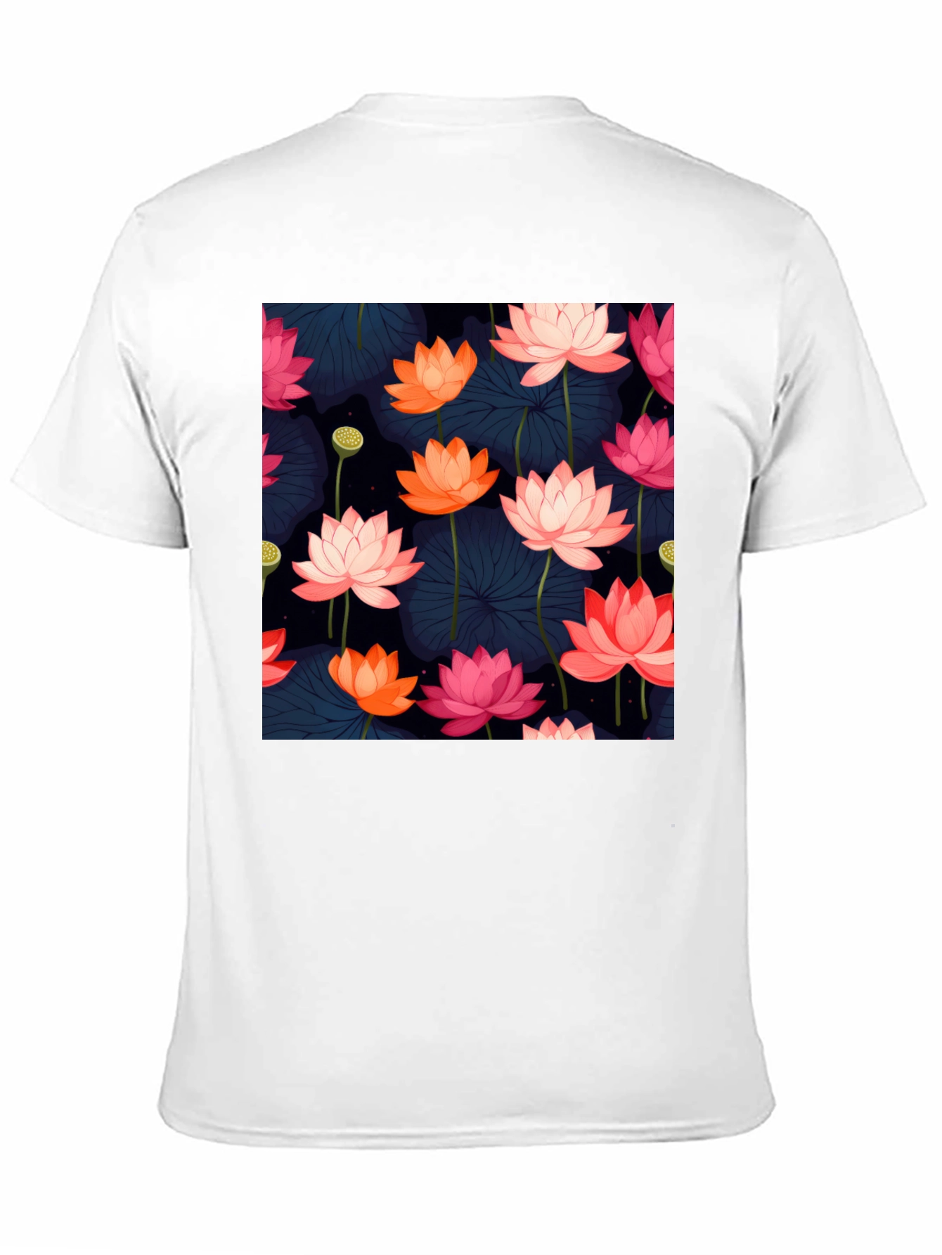 Lotus Floral Graphic Tee - Stylish Mens T-Shirt