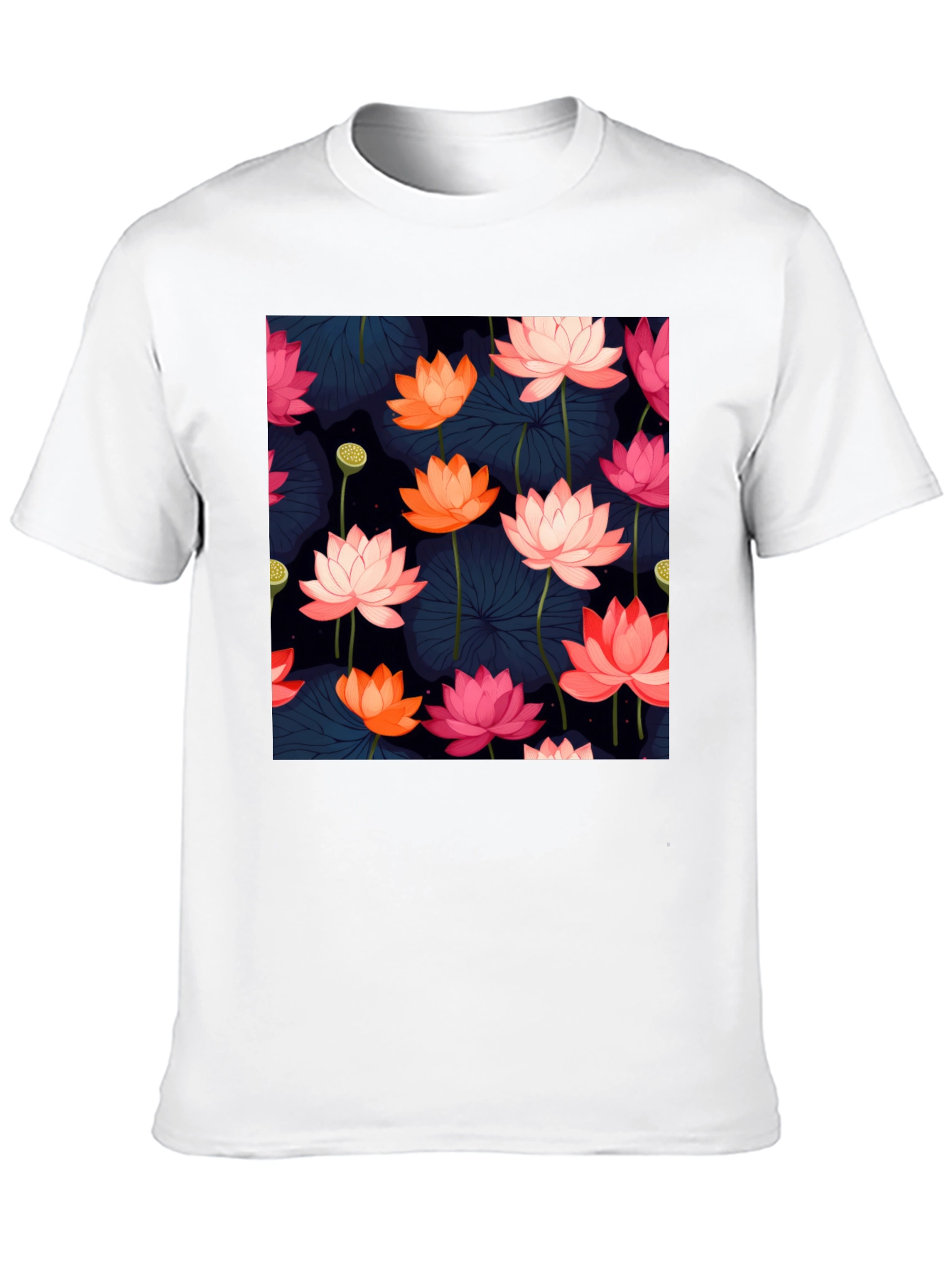 Lotus Floral Graphic Tee - Stylish Mens T-Shirt