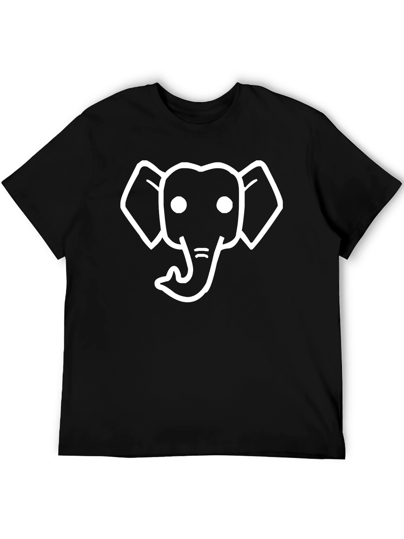 Elephant Outline Black T-Shirt - Classic Tee