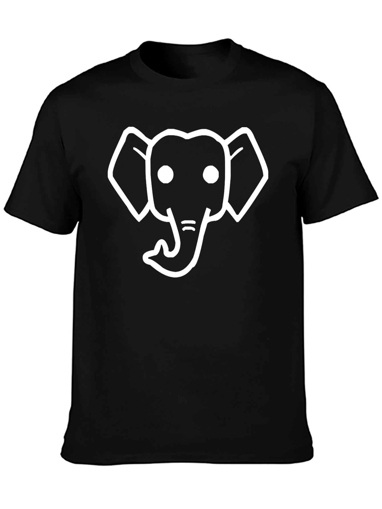 Elephant Outline Black T-Shirt - Classic Tee