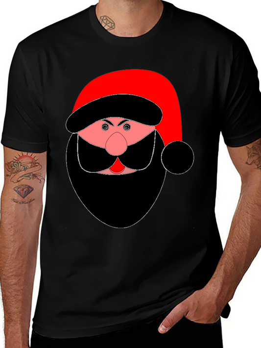 Santa Graphic Tee - Black Christmas T-Shirt
