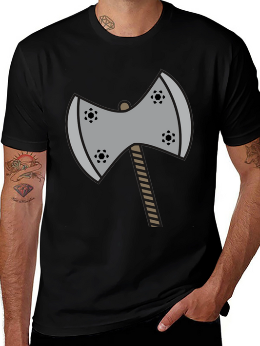 Axe Graphic Tee - Black Cotton Casual Shirt