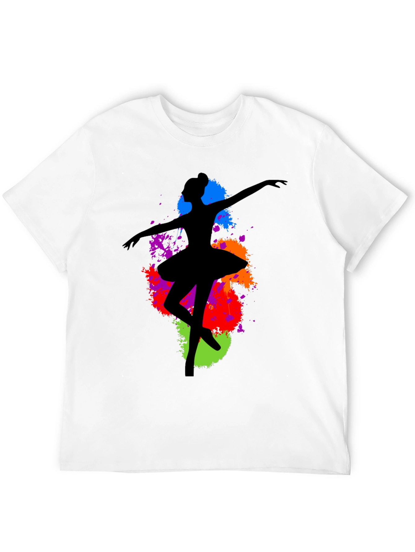 Ballerina Paint Splatter Graphic T-Shirt