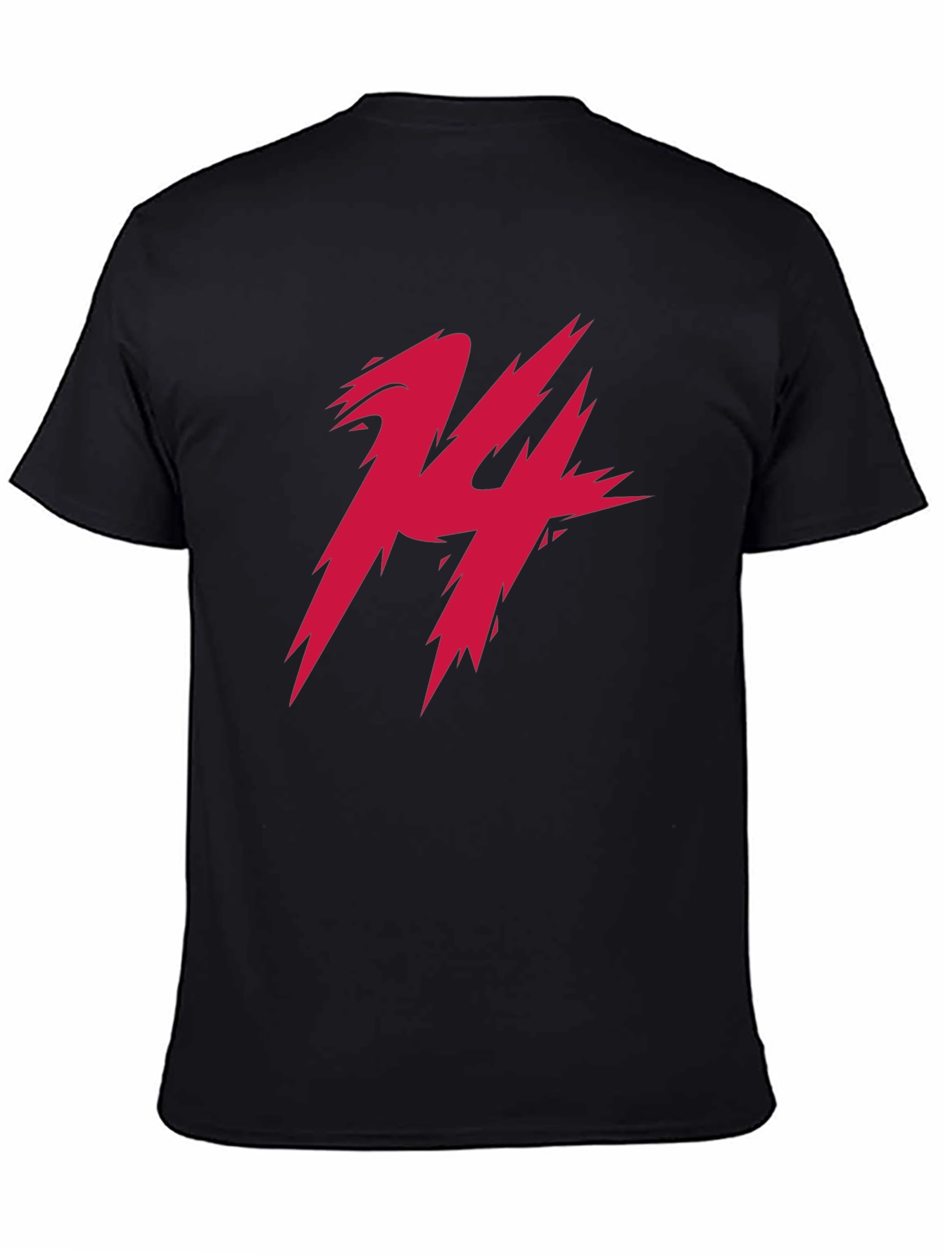Edgy Red 14 Graphic Print Black Tee