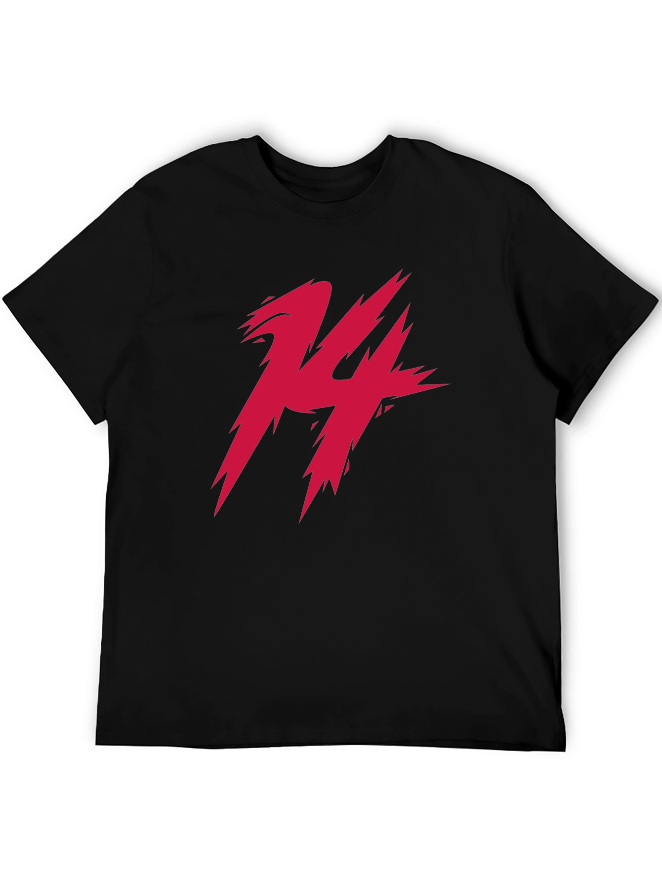 Edgy Red 14 Graphic Print Black Tee