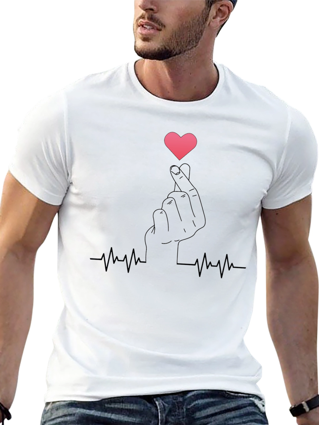 Heartbeat Love Sign Graphic Tee