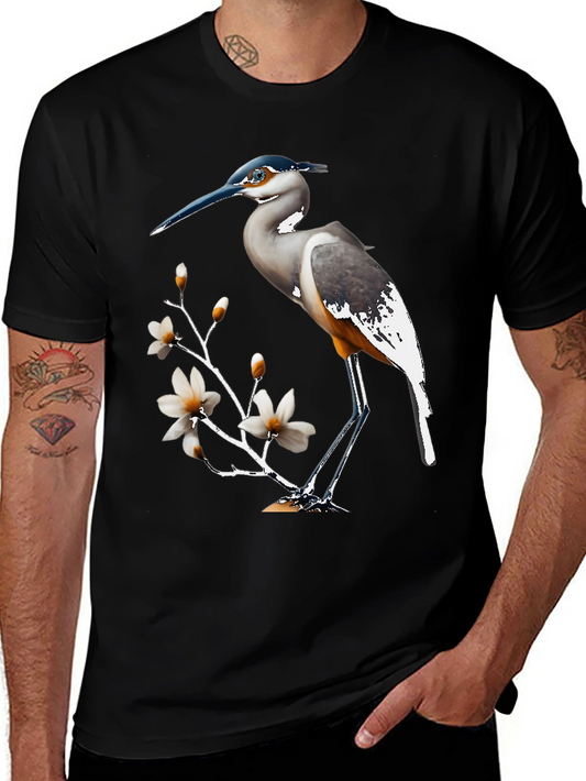 Heron & Magnolia Graphic T-Shirt - Classic Style