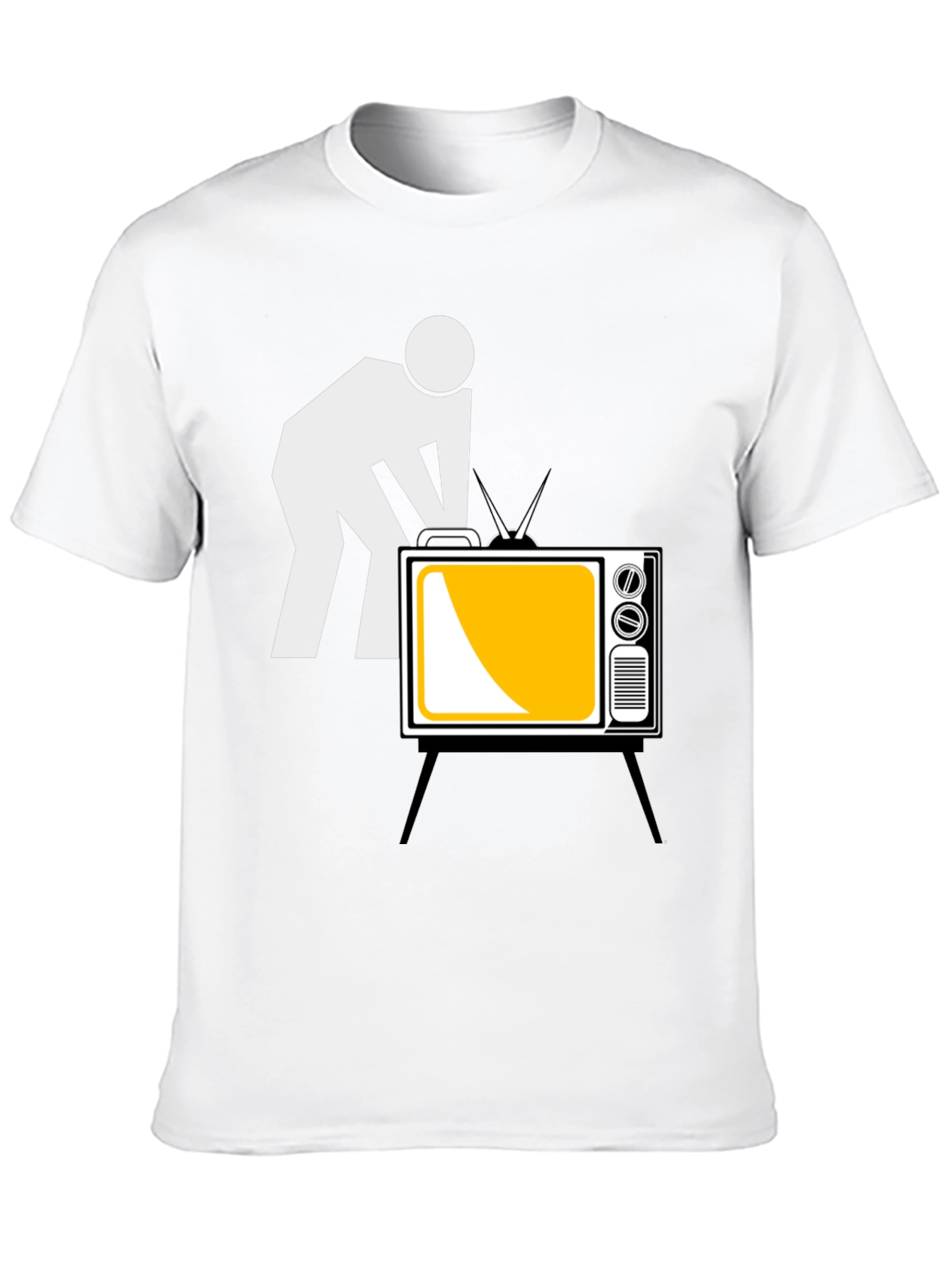 Funny TV Repairman Graphic Tee - Black