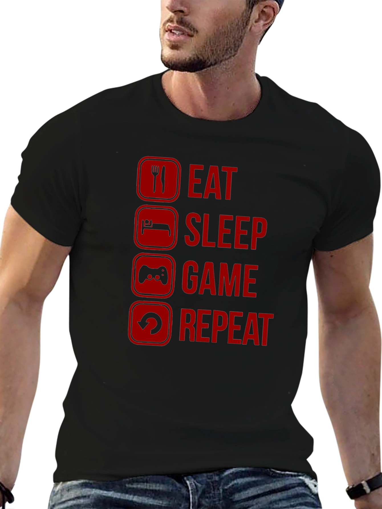 Eat Sleep Game Repeat Gamer T-Shirt