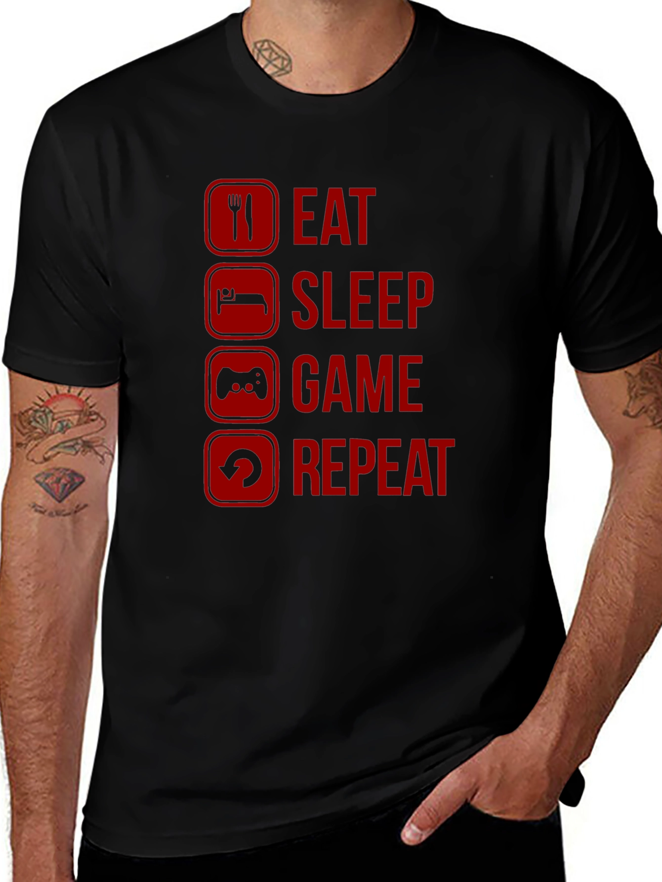 Eat Sleep Game Repeat Gamer T-Shirt