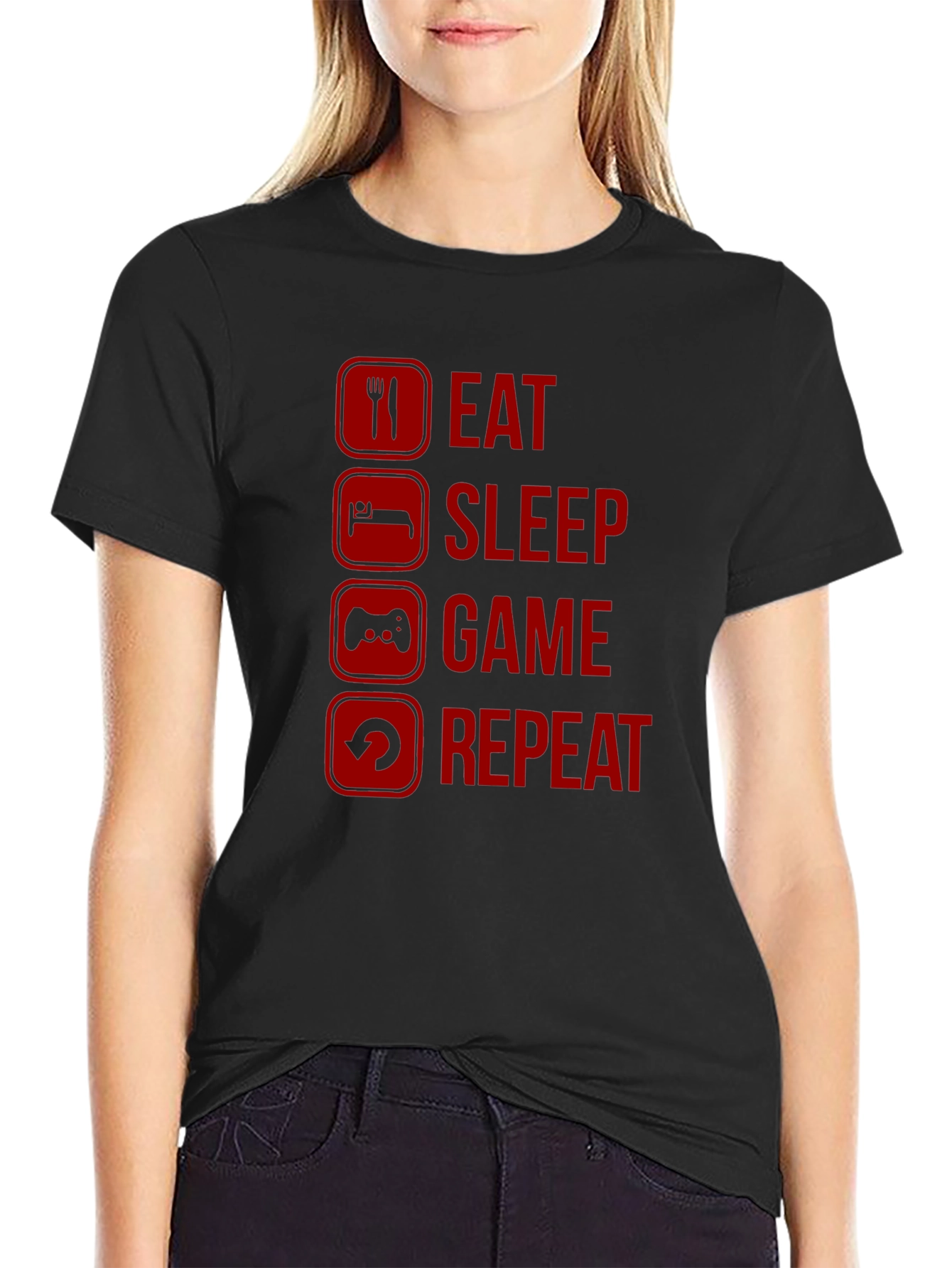 Eat Sleep Game Repeat Gamer T-Shirt
