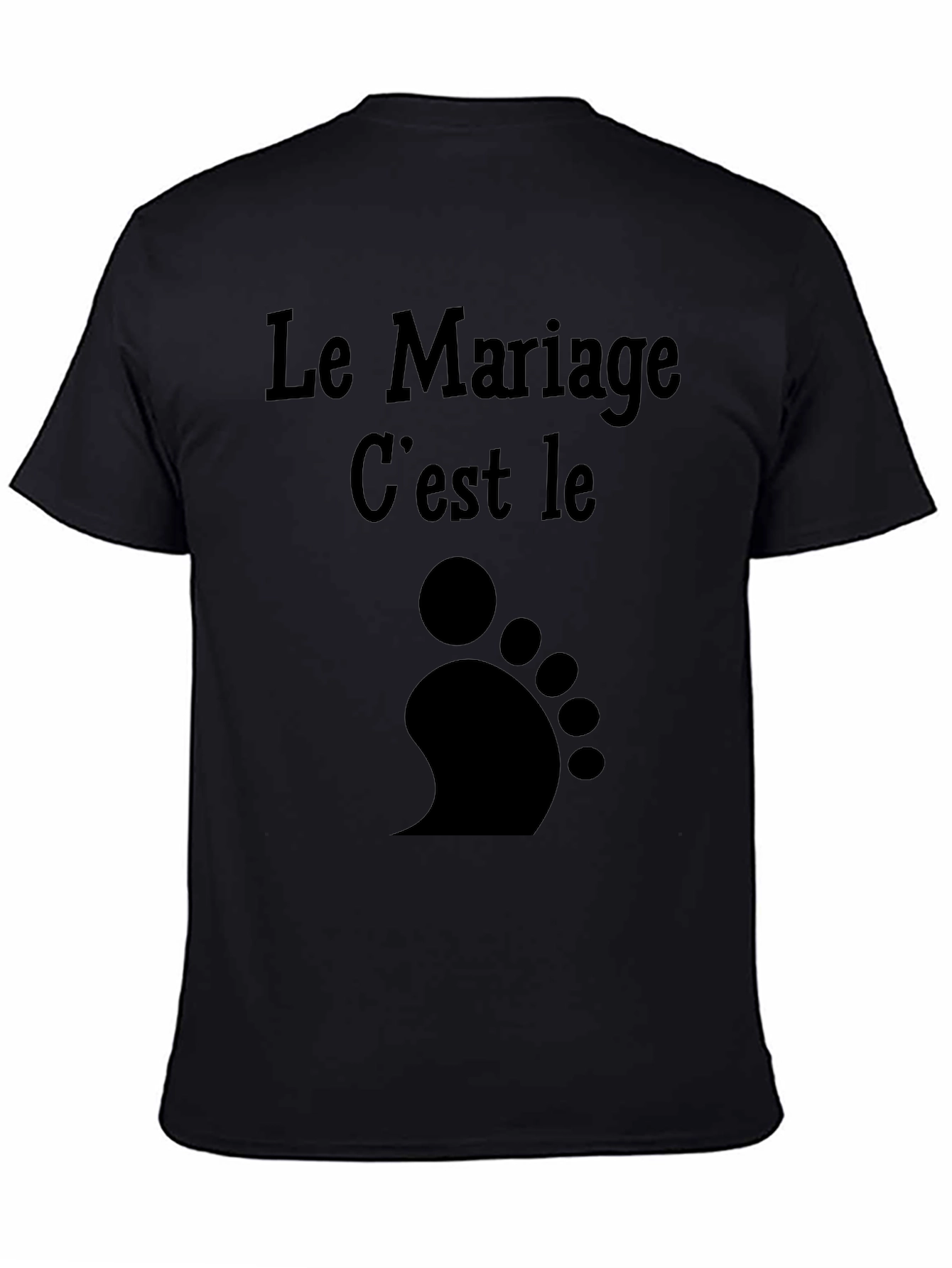 Funny Marriage is Footprints Black T-Shirt