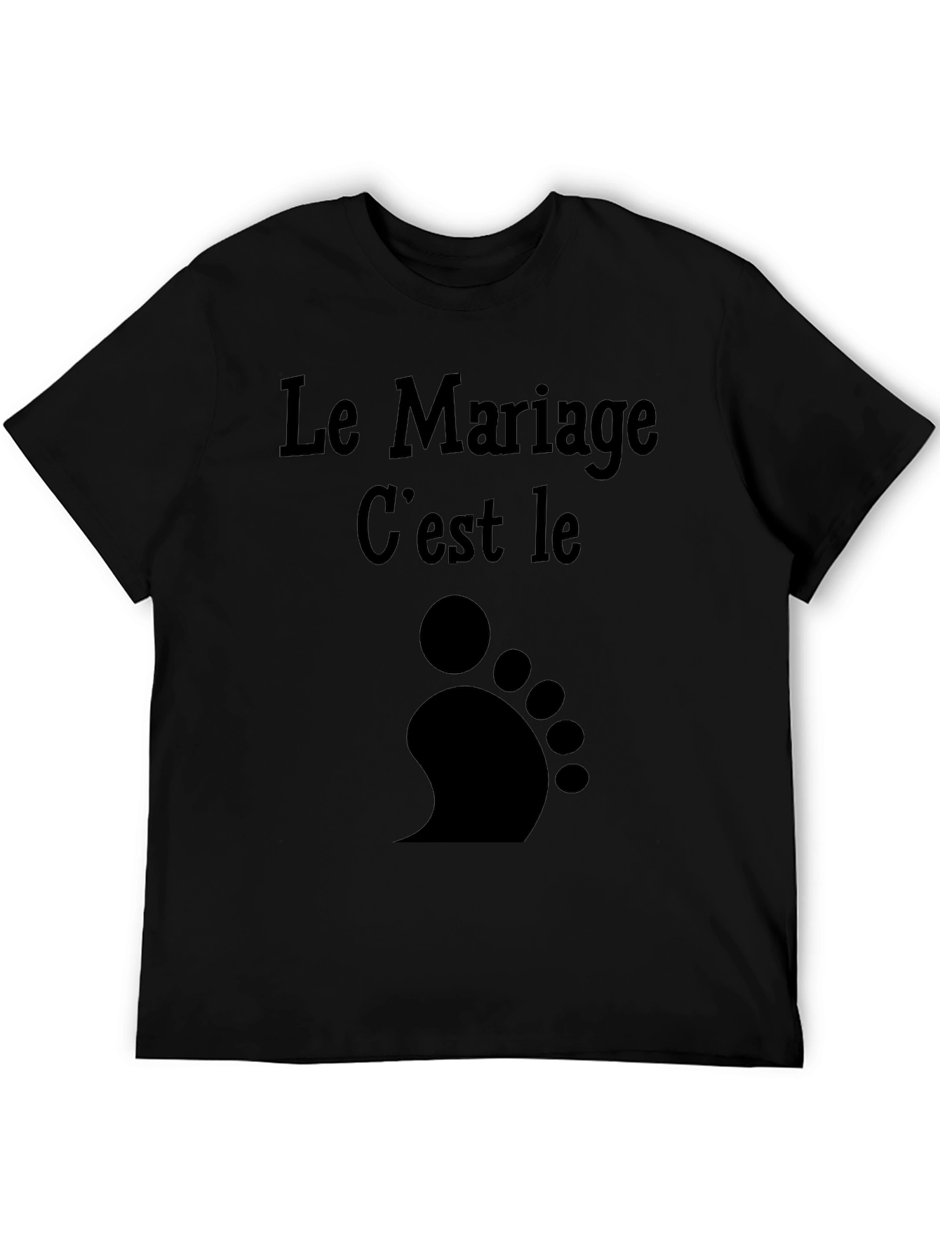 Funny Marriage is Footprints Black T-Shirt