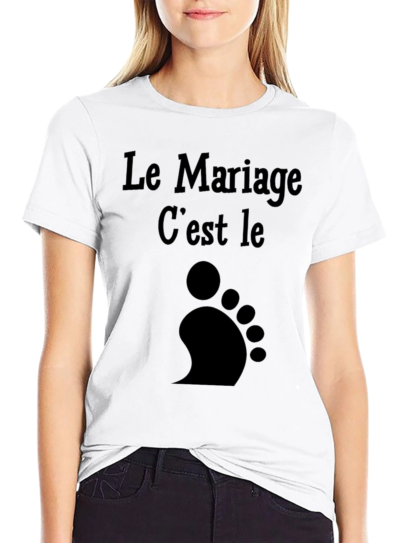 Funny Marriage is Footprints Black T-Shirt