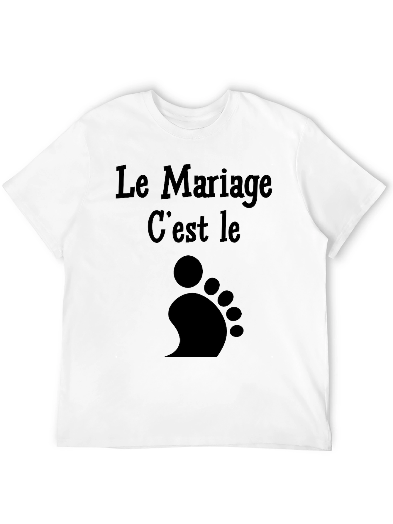 Funny Marriage is Footprints Black T-Shirt
