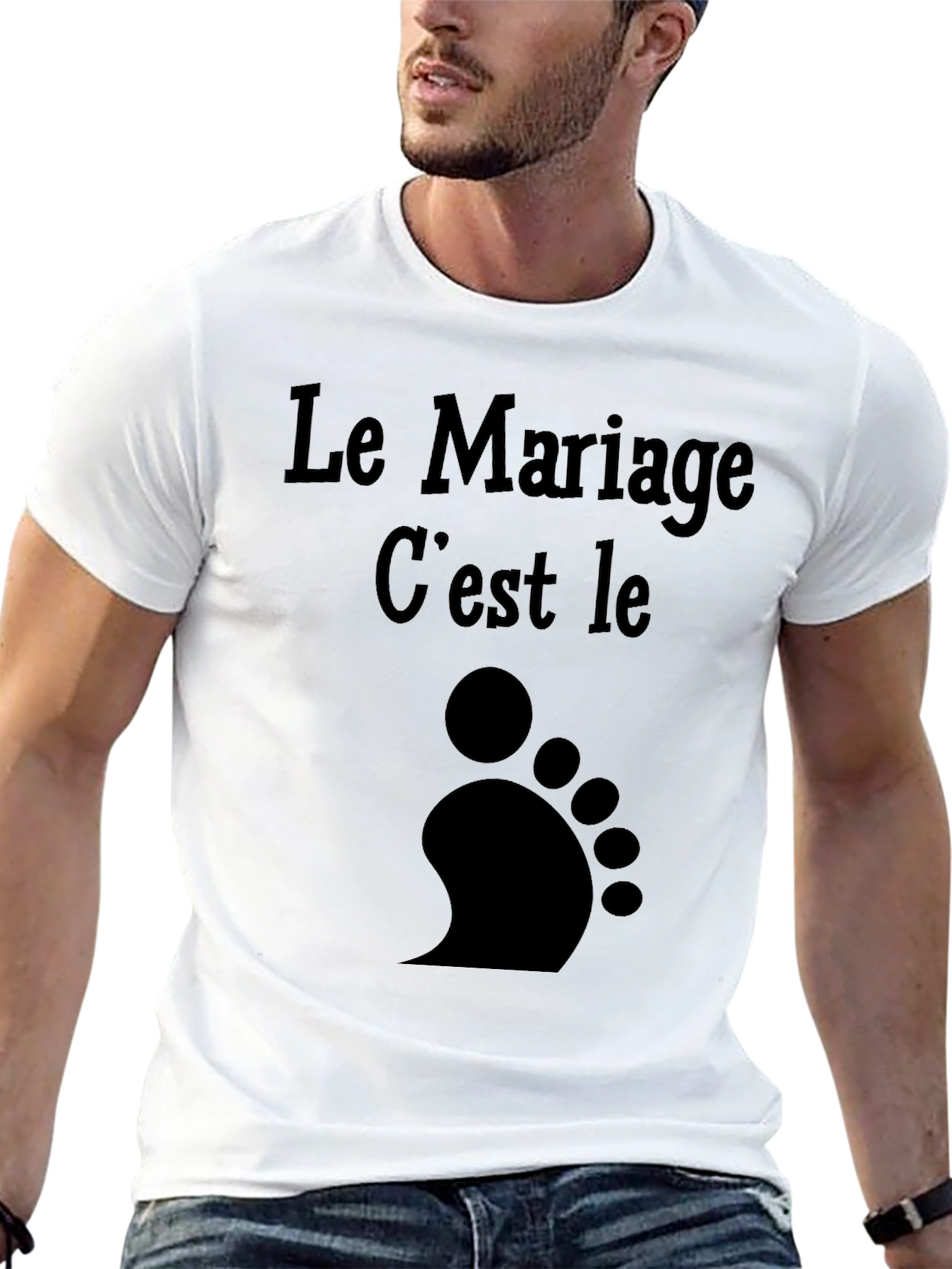 Funny Marriage is Footprints Black T-Shirt