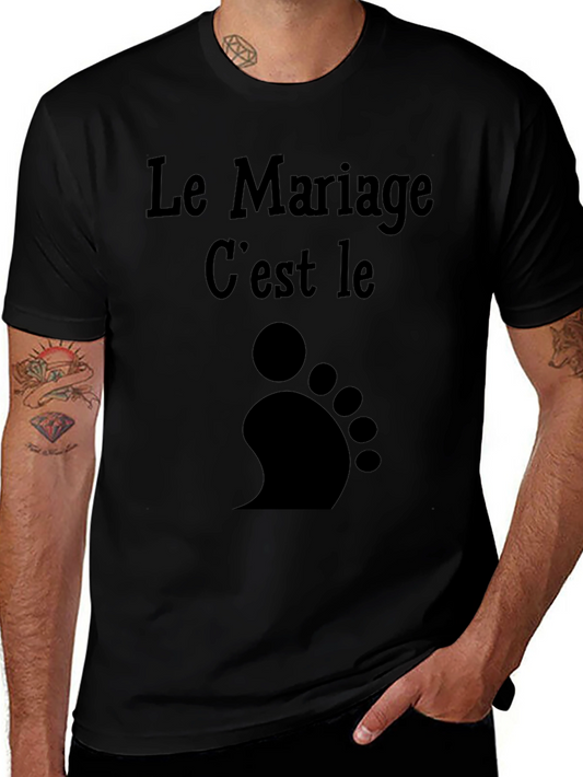 Funny Marriage is Footprints Black T-Shirt