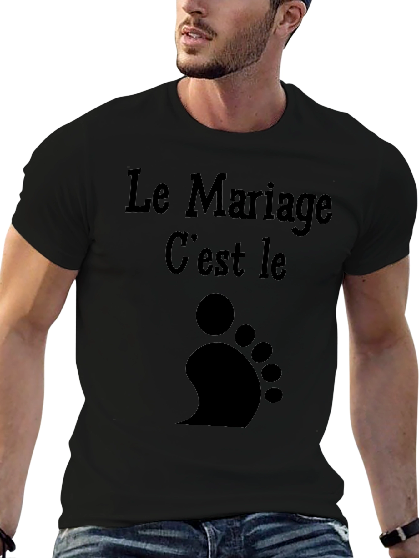 Funny Marriage is Footprints Black T-Shirt
