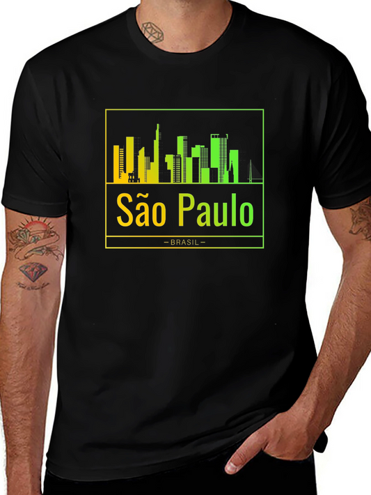 São Paulo Skyline T-Shirt - Brazil Cityscape Tee