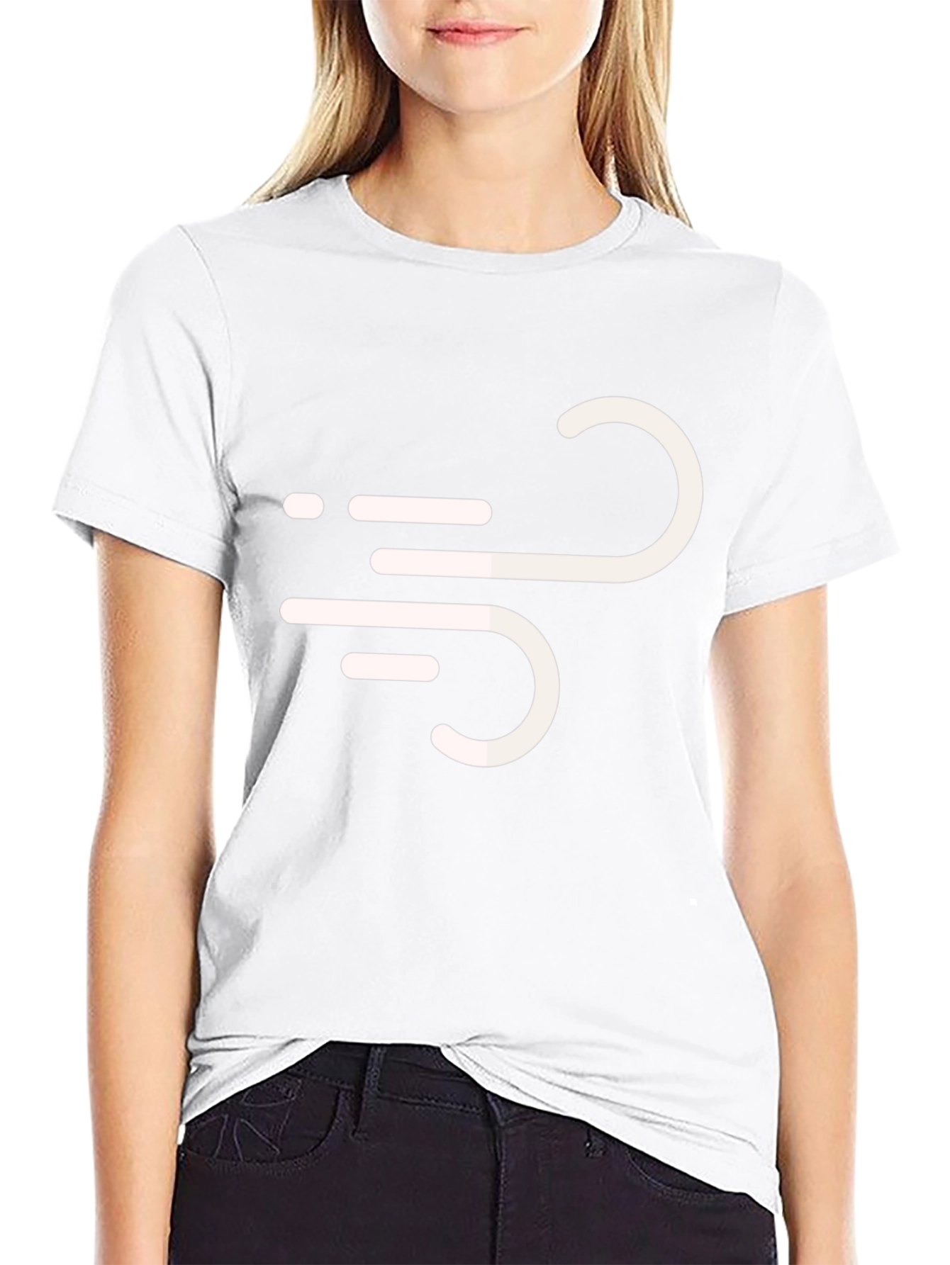 Stylish Black Tee with Wind Symbol