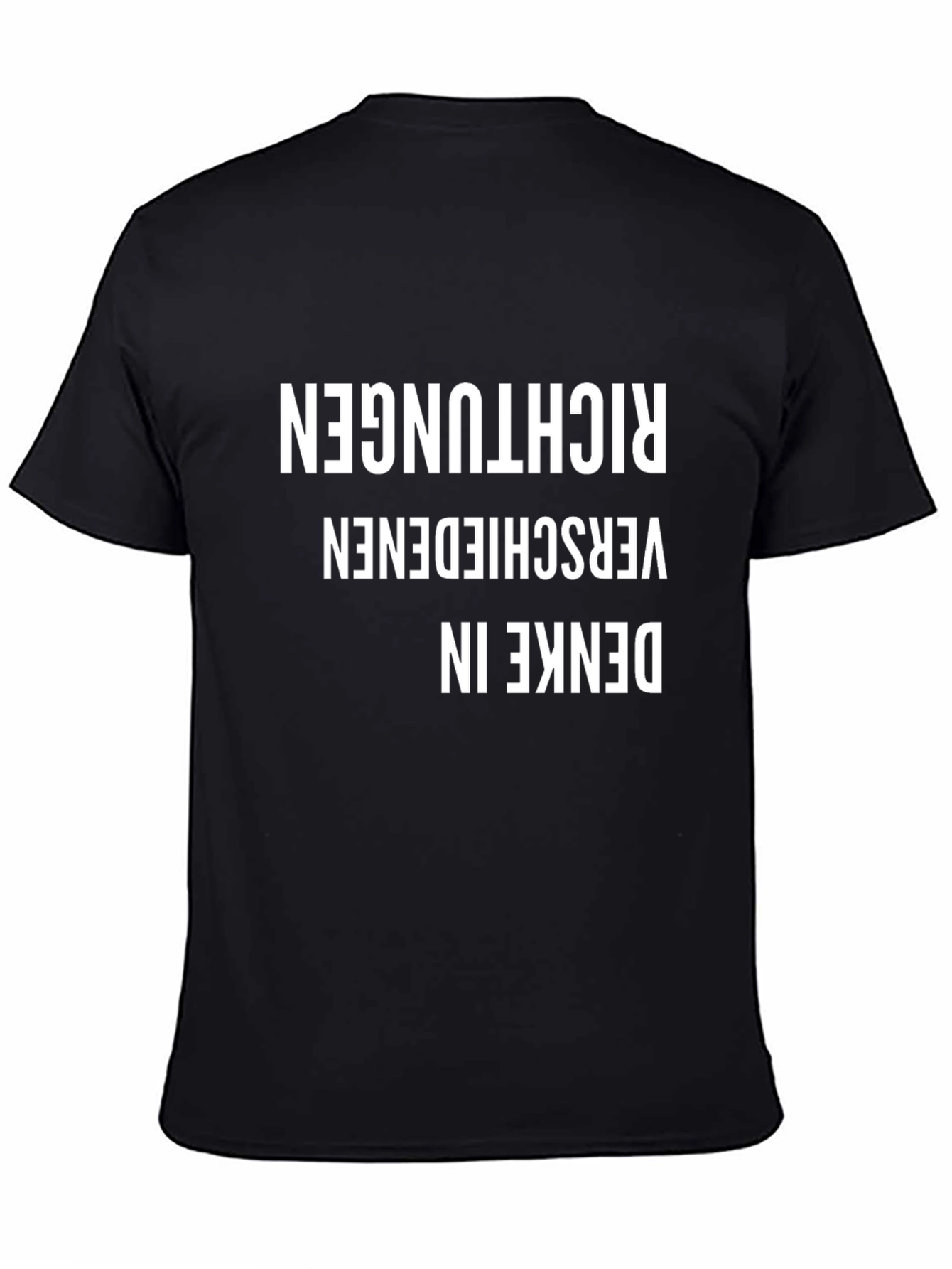 Denke In Verschiedenen Richtungen Black T-Shirt