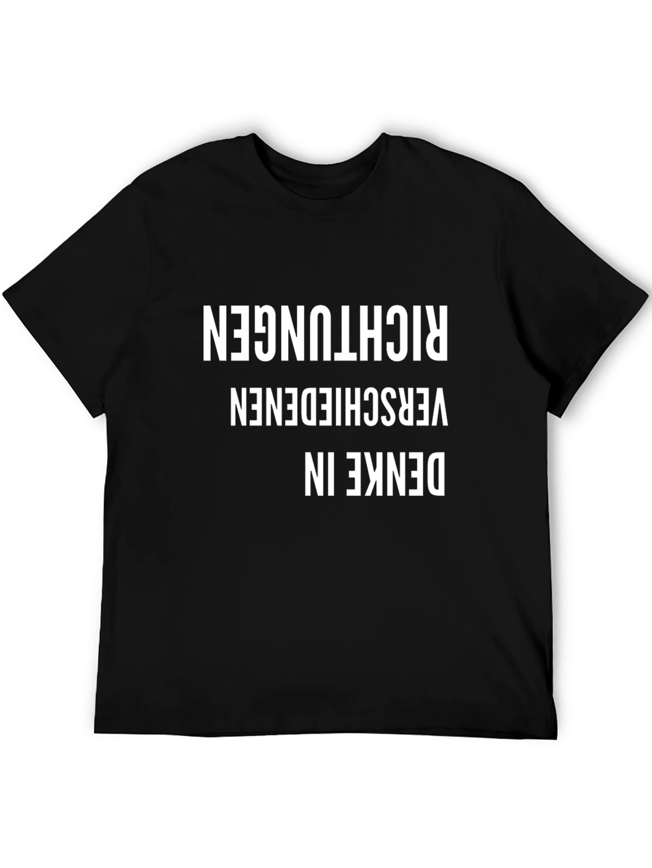 Denke In Verschiedenen Richtungen Black T-Shirt