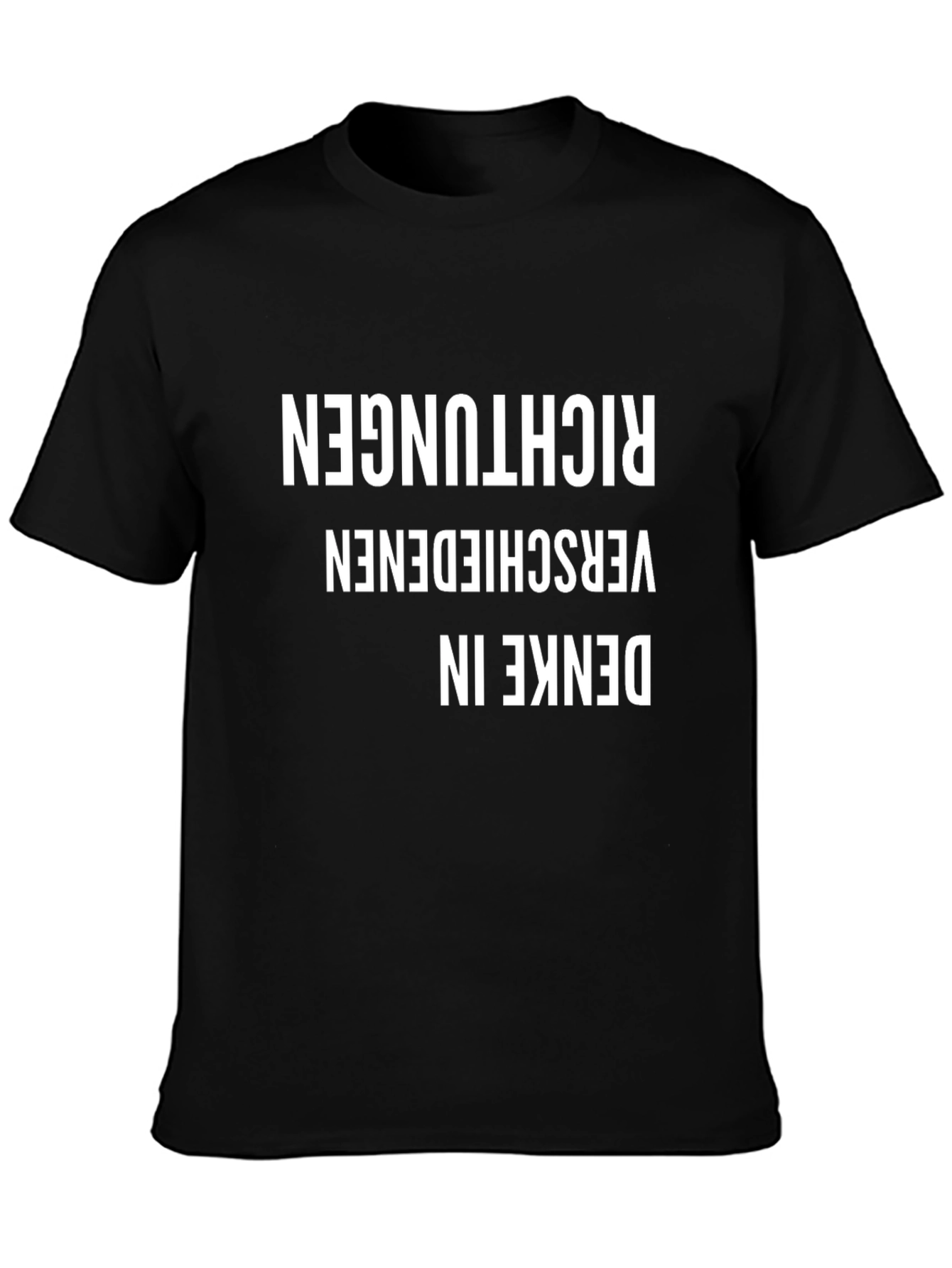 Denke In Verschiedenen Richtungen Black T-Shirt