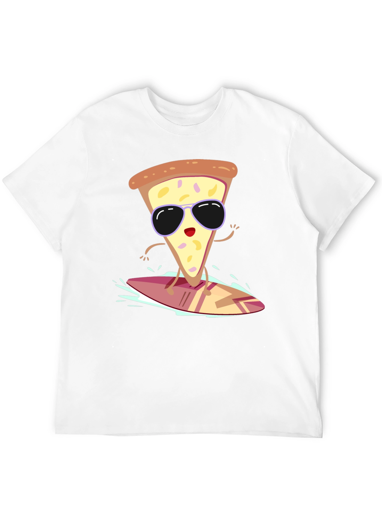 Cool Pizza Slice Surfing T-Shirt